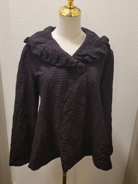 Niche Nilgun Derman Whimsy Crush Crinkle Jacket XS Lagenlook Avant Garde